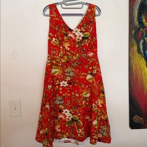 Premise Red Floral Mini Dress